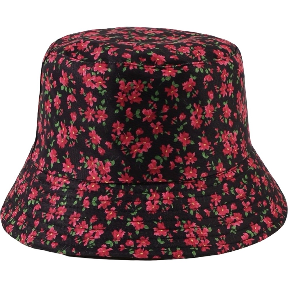 Floralcore Unisex Bucket Hat Red & Black -1 piece